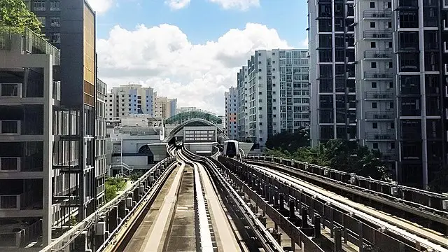 Picture showing the high density around stations in Singapore