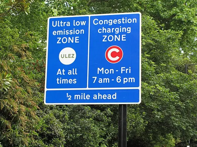 Sign for London ultra low emission zone